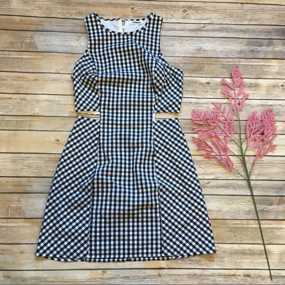 Express • Gingham Cut Out Dress - Picture 2 of 8